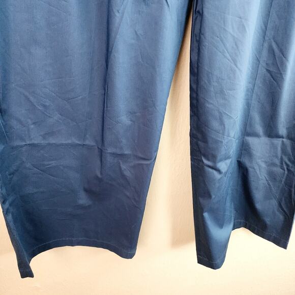 Misook Blue Pleated Wide Leg Trouser Pants | High Rise | Lightweight Knit | XL - Picture 3 of 10